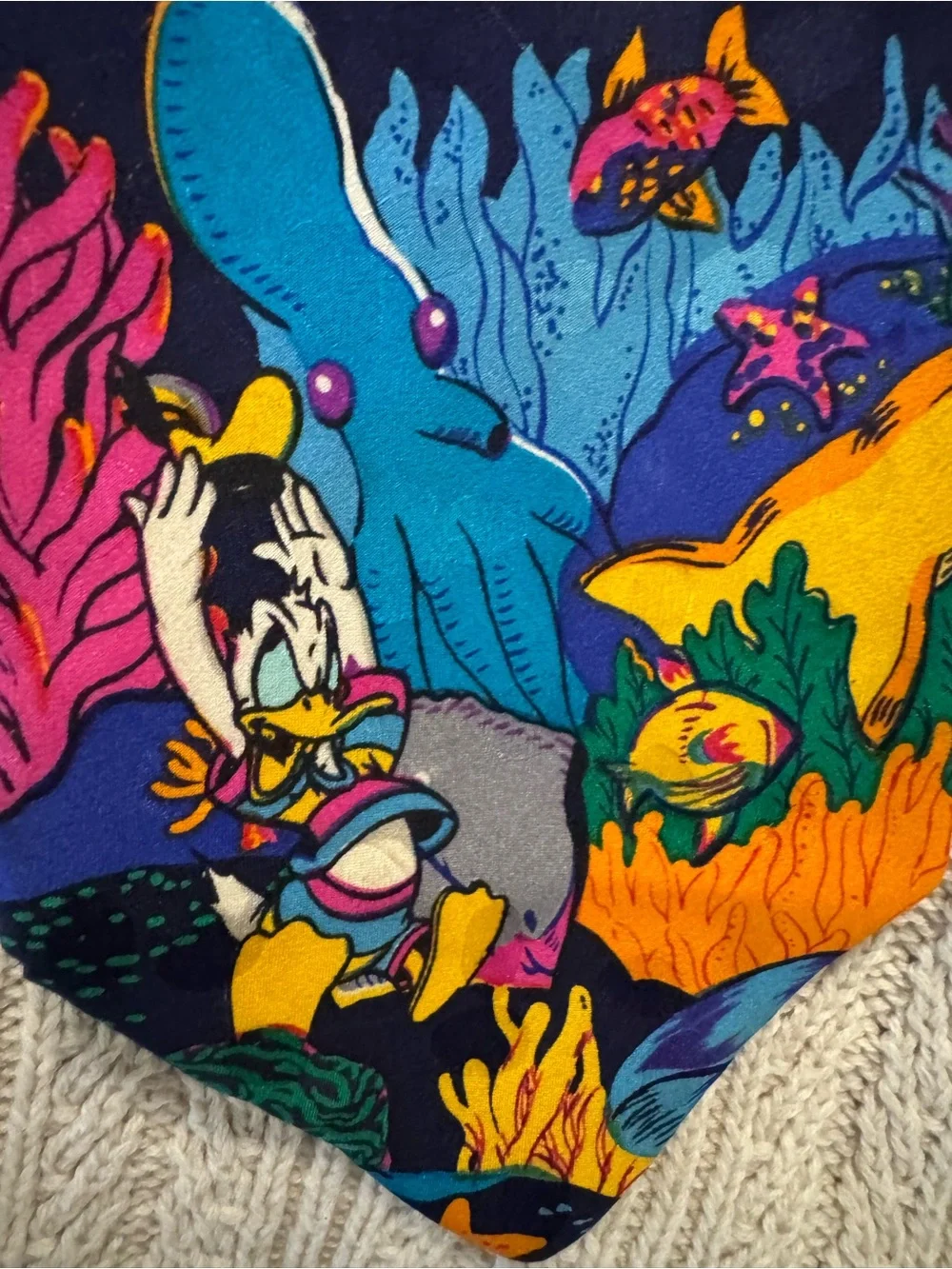 Disney Multicolor Undersea Character Silk Tie Vintage Disney Store